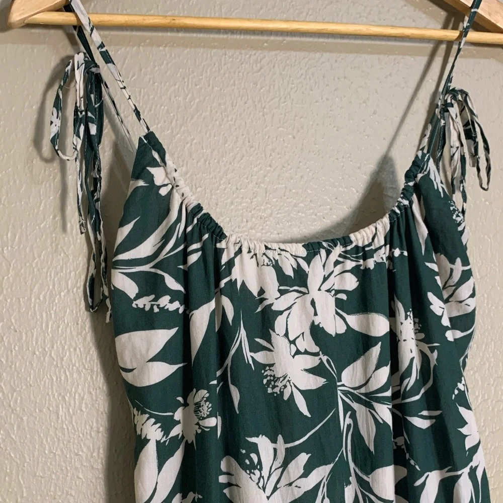 Abercrombie & Fitch Women's Trapeze Maxi Sundress Green Cream Sleeveless Boho XS